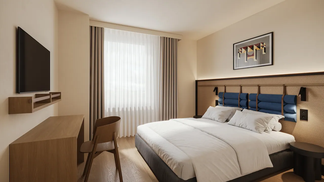 Apartmenthotel in Athen — Ansicht, 3D-Visualisierung