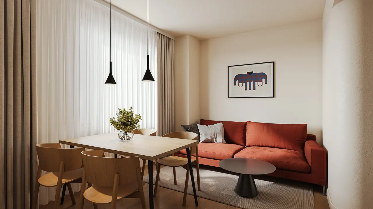 Apartmenthotel in Athen — Ansicht, 3D-Visualisierung