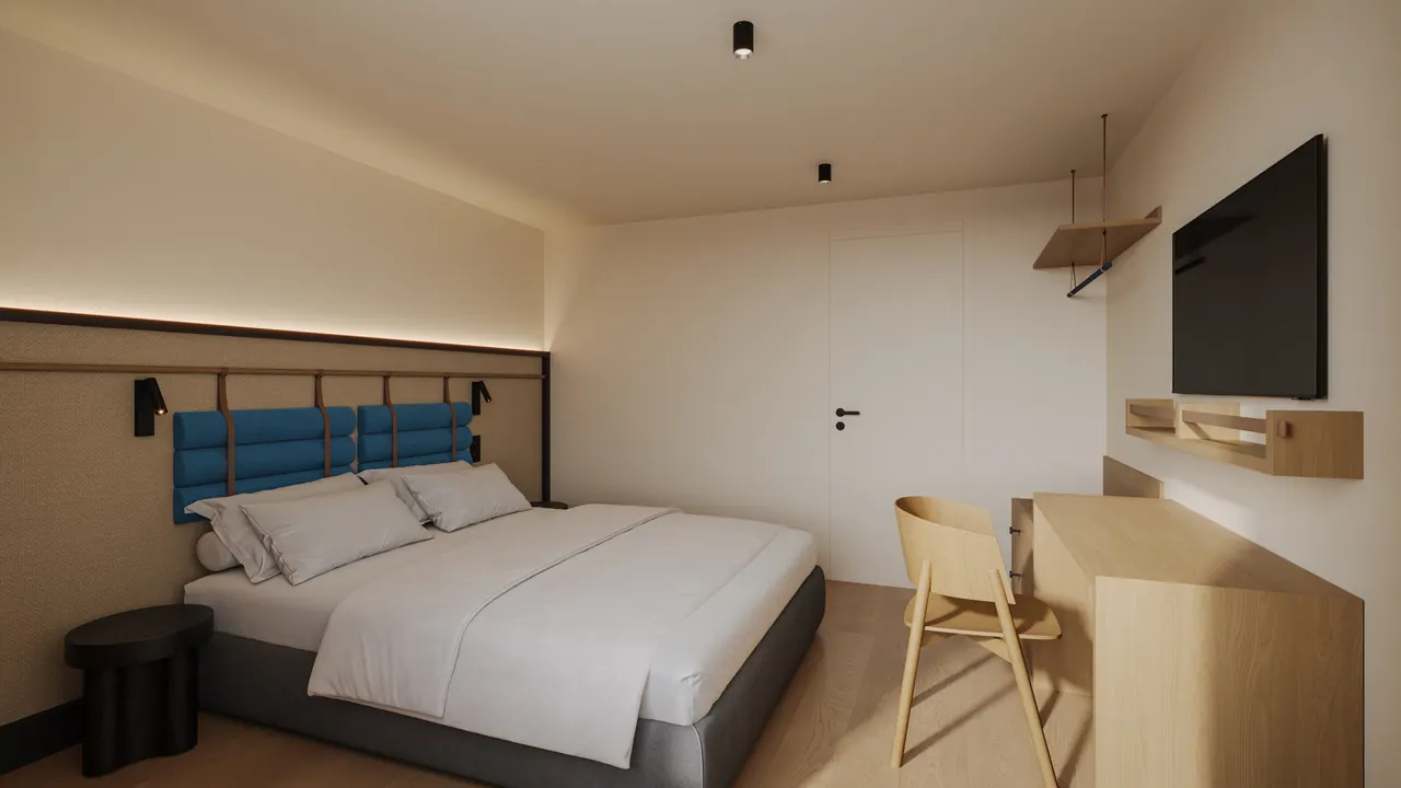 Apartmenthotel in Athen — Ansicht, 3D-Visualisierung