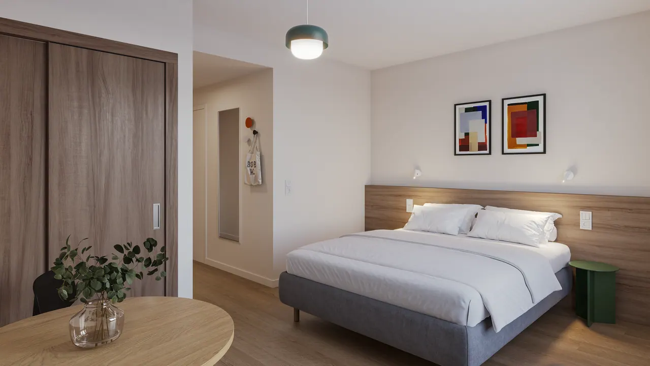 Apartmenthotel in München — Studio, 3D-Visualisierung