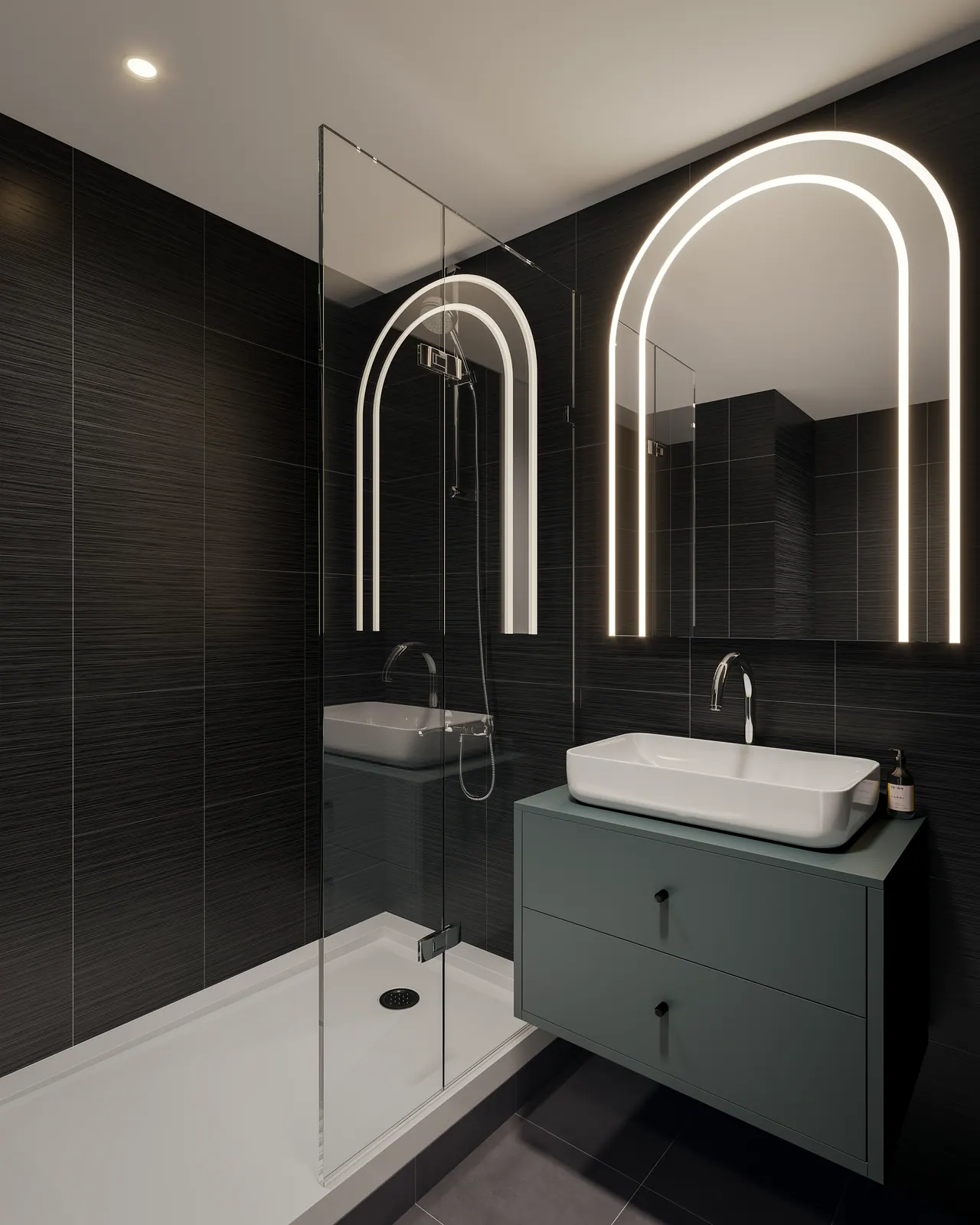 Apartmenthotel in München — Bad, 3D-Visualisierung