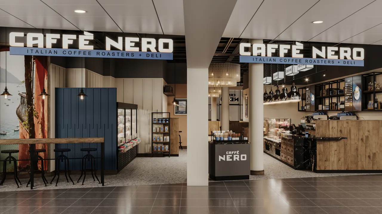 Café in Manchester — Ansicht, 3D-Visualisierung