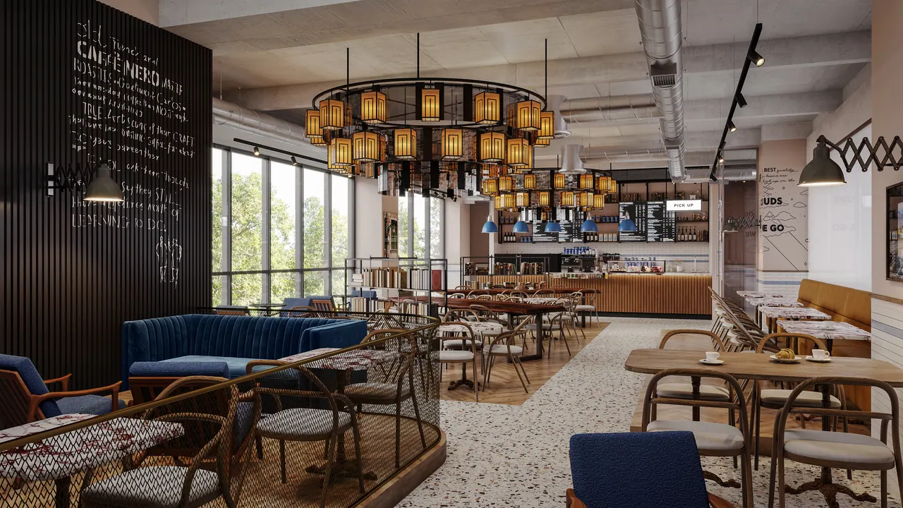 Café in Mumbai — Ansicht, 3D-Visualisierung